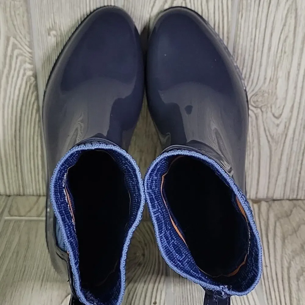 Coach Rivington Logo Navy Blue Rain Boots Womens Size 5 New - Picture 7 of 14